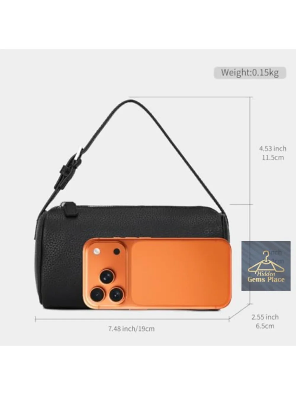 Small PU Leather Hobo Crossbody Bag Barrel Purse Casual Handbag